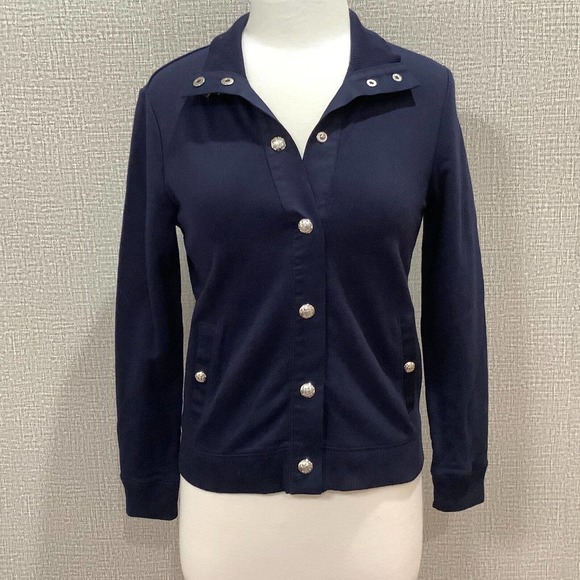Lauren Ralph Lauren Jackets & Blazers - Ralph Lauren Womens Petite Casual Jacket Snap Up Navy Blue sz PS